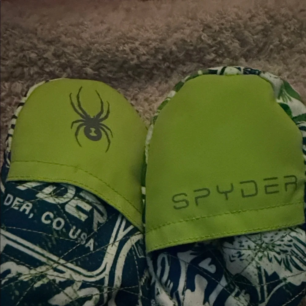 Spyder Lime Green and Navy Graphic Mittens